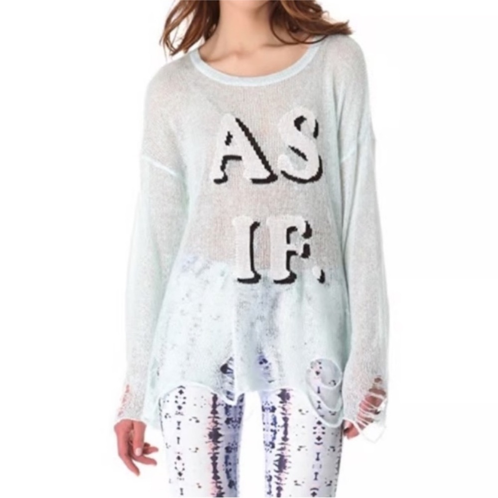 Wildfox White Label Lennon Sweater with Graphic Design AS IF